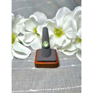 Navajo-Made Natural Sonoran Mountain <b>Turquoise</b> & Sterling Silver <b>Ring</b> Size 8.25 for Everyday Wear - Product Image 1