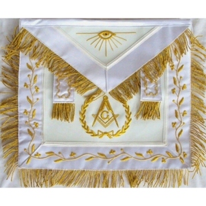 Delantal Masónico Bordado a Mano de Piel de Oveja Personalizado al por Mayor para Logias - Product Image 1