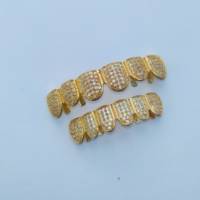 Grillz dentaire de luxe pour hommes, style Hip Hop, plaqué or 10K, Moissanite taille princesse, bijoux Ice Craft étincelants, qualité supérieure, très prisé