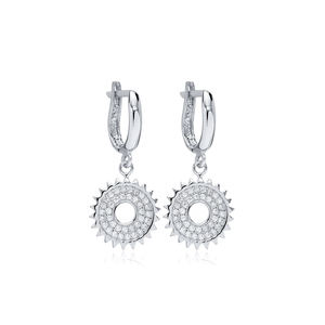 Pendientes colgantes con abalorio hueco en forma de sol, piedra CZ hecha a mano, Plata de Ley 925 turca, joyería de moda para mujer - Product Image 5