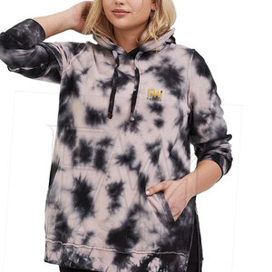 Sudaderas con capucha de invierno con tinte de corbata para mujer con diseño personalizable tela polar impermeable y transpirable - Product Image 2