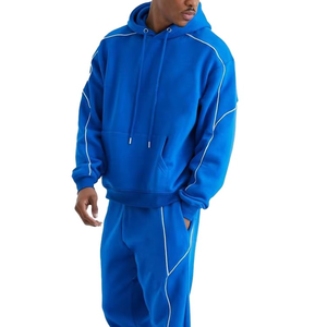 Ensemble de survêtements à capuche pour hommes personnalisés vêtements de sport en coton à rayures latérales survêtements ensembles de sweatshirts à capuche et de sweatshirts pour hommes - Product Image 2