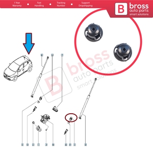 BSP1253บัฟเฟอร์หยุดประตูท้ายรถ2ชิ้นสำหรับ Megane MK4 Laguna MK3 Vel Satis 8200080015 - Product Image 5