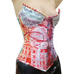 Corset amincissant pour femmes, imprimé billets de dollar multicolores, satin respirant, soutien-gorge à armatures, taille plus - Product Image 4