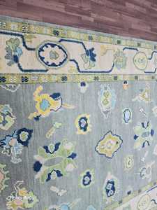 Tapis fait main turc tricoté à la main 8x10 vert gris salon traditionnel 12x15 9x12 tailles disponibles haute tapis Vintage tapis - Product Image 4