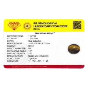 พลอยไทเกอร์อายธรรมชาติ 5.25 กะรัต ทรงสี่เหลี่ยมวงรีสีน้ำตาลขัดเงา ประดับด้วยลาริมาร์ มูนสโตน เทอร์ควอยซ์ โอปอล รับรองโดย GIA - Product Image 4