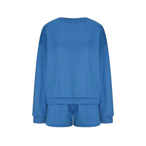 Conjunto de 2 piezas de calidad Premium para mujer, de algodón 100% Material, ligero, de secado rápido, transpirable, conjuntos para mujer, ropa de calle, logotipo personalizado - Product Image 2