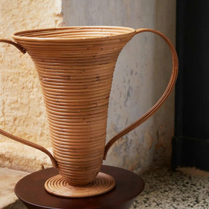 Jarrón de ratán de estilo mediterráneo, jarrón de ratán tejido con ánfora, jarrón rústico hecho a mano de Vietnam - Product Image 3