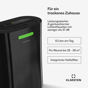 Deshumidificador Doméstico de 12L por Día, Control por Aplicación WiFi, Secador de Aire Portátil con Compresor y Drenaje Continuo para Habitaciones de 15-18 m2, Negro - Product Image 2