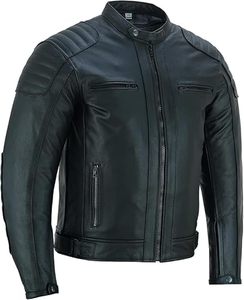 Chaqueta de Motociclista de Cuero Genuino de Piel de Caballo para Hombre, Otoño Invierno, Transpirable, con Cremallera de Alta Calidad - Product Image 6