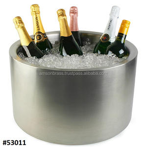 Wine Bucket Oval Shaped Metal Ice Bucket with Sided Handle & Beverage <b>Tubs</b> Decorative Metal Wine <b>Tub</b> Cooler - Product Image 6
