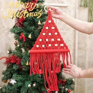 Macramè appeso a parete Boho ornamenti di <span class=keywords><strong>natale</strong></span> albero di <span class=keywords><strong>natale</strong></span> fatto a mano arazzo intrecciato forniture di <span class=keywords><strong>natale</strong></span> per la decorazione della casa - Product Image 6