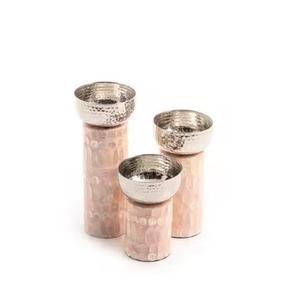 Décoration d'éclairage de qualité supérieure faite à la main décoration de la maison bougeoirs ronds en nacre et métal au prix de gros - Product Image 4