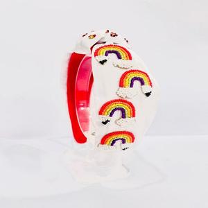 Colección de diademas bordadas a mano con cuentas Top anudado Volver a la escuela Diademas hechas a mano con cuentas elegantes con diseño único - Product Image 4