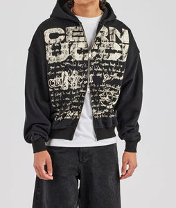 2026 DTF Printing Embroidered <b>Hoodie</b> 240G Custom Logo <b>Men's</b> Jersey Hot Selling High Quality Oversized Drop Shoulder Pocket - Product Image 4