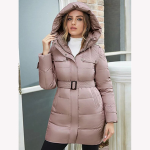 Veste matelassée tissée pour femmes, best-seller, hiver, chaude, sur mesure, respirante, à capuche, matelassée, unie, teinte unie, épaisse, décontractée - Product Image 6