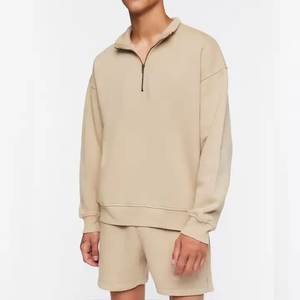 Sweat-shirt à capuche pour homme en polaire uni teint respirant à séchage rapide avec design à épaules tombantes, vente chaude - Product Image 6