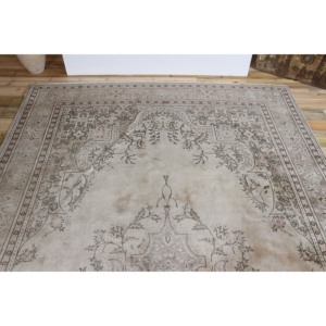 Vintage 7.1x11.2 ft Rug, Turkish Oversize Rug, <b>Brown</b> Floral Rug - Product Image 4