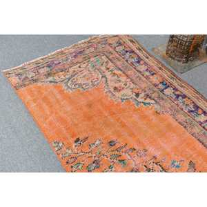 Alfombra Vintage de 2.9x9.5 pies, Alfombra Turca Marroquí Naranja de Lana - Product Image 5