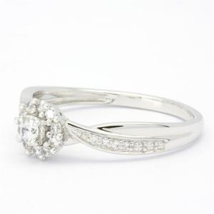 แหวนแต่งงานทองคำชุบโรเดียมประดับเพชร 18K 0.18 กะรัต ดีไซน์คลาสสิกคุณภาพสูงสำหรับสุภาพสตรี จากโรงงานผู้ผลิต (OEM) - Product Image 3