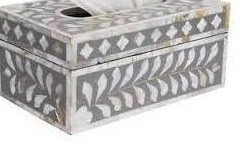 Boîte à mouchoirs exotique faite à la main en os avec motif en os naturel idéal pour la décoration intérieure et les cadeaux de style vintage - Product Image 4