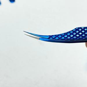 Nouvelle arrivée Pince à épiler Diamond Grip en acier inoxydable Extension de cils Pince à épiler durable Pointe en fibre Logo d'emballage pointu - Product Image 2