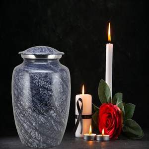 Urne funéraire pour cendres humaines - Magnifique urne funéraire artisanale pour adultes (adulte) Urnes bleues pour cendres - Product Image 4