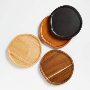 La última placa de madera temática para cocina y mesa Placa de forma redonda con textura de madera natural a un precio razonable - Product Image 5