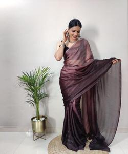 Magnifique saree en mousseline de soie pour filles avec travail imprimé fantaisie et design de fête de mariage élégant saree/sari/shari - Product Image 2