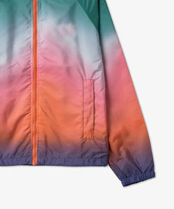 Chaqueta cortavientos multicolor personalizada, informal, con cremallera, deportiva, para correr al aire libre, tipo anorak con capucha, para entrenamiento y protección contra la lluvia. - Product Image 3