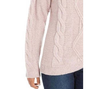 Maglione da Donna Charter Club con Collo ad Anello, Lavorazione a Trecce e Glitter, Traspirante, Casual, Design Rosa per Autunno Inverno, Disponibile dalla Taglia XS alla Large - Product Image 3