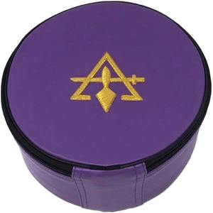 Étui pour casquette maçonnique Cryptique, Royal & Select Crown, violet brodé (emblème R&SM) - Boîte de transport pour chapeau maçonnique - Product Image 5