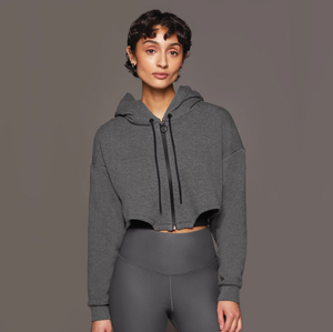 <b>Top</b> Trending Custom Women's Zip-Up Fleece Crop <b>Top</b> Hoodie High Quality Waterproof Quick Dry Breathable Custom - Product Image 3