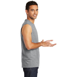 Camiseta sin Mangas para Hombre al por Mayor, Estilo Holgado para Verano, Color Sólido, Hombros Anchos, Cuello Redondo, Tejido Transpirable y Suave - Product Image 3