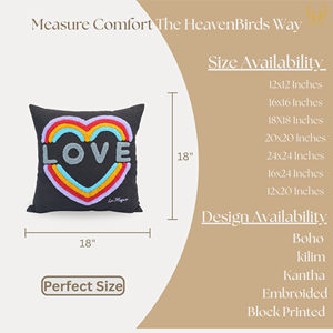 Housse de coussin portable en forme de cœur arc-en-ciel, luxueuse, tuftée à la main, avec un design texturé pour la décoration moderne de la maison - Product Image 2