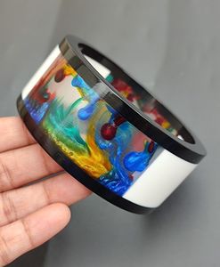 GLITTER Jewelry Resina Acrílico Pulsera Brazalete Exagerado Deslumbrante Multicolor Ancho Irregular Cuadrado Acrílico Pulseras Mujeres - Product Image 2