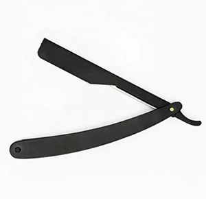 Poignée noire en acier inoxydable de qualité professionnelle couleurs personnalisées étiquette personnalisée rasoir de rasage de barbier - Product Image 1