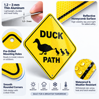 Panneau d'avertissement de passage pour oiseaux aquatiques en aluminium réfléchissant jaune haute visibilité, signalisation routière personnalisée pour allées extérieures