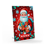 Cadeaux de Noël personnalisés en usine support de bureau pour notes de musique support de cadre photo acrylique sonore support d'enregistrement vocal support d'image debout