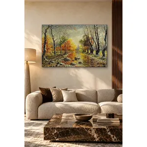 Fida Autumn Forest Stream mit Canvas-Druck „Falling First Snow“ - Product Image 5