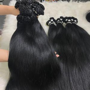 Vente en gros Extensions de cheveux humains à pointe plate en kératine droite naturelle Jet Black - Product Image 3