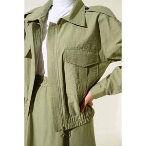 Conjunto 2 Piezas Doble Bolsillo Con Cremallera Falda Verde Almendra - Product Image 2