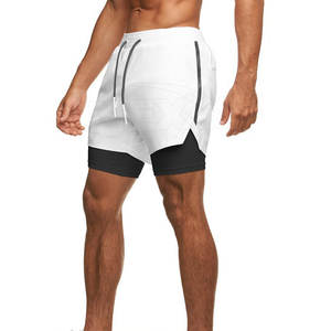 Shorts Homme Double Couche Style Urbain Design Unique Taille Personnalisée Couleur Unie Taille Mi-Haute Infroissable Respirant Écologique Séchage Rapide - Product Image 3