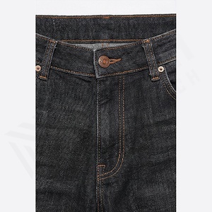 Jeans de Mezclilla Elásticos de Corte Ajustado para Hombre, a la Moda, Combinables con Todo, Cintura Media, Invierno, Otoño, Color Sólido, Lavado, Personalizado - Product Image 4