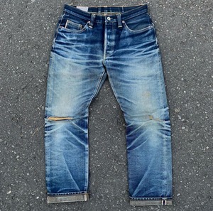 Pantalon baggy en jean pour hommes, droit, déchiré, avec lettre, imprimé, avec bouton brodé, style de rue rétro, respirant - Product Image 2