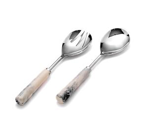 Juego de utensilios de cocina únicos hechos a mano, herramientas para ensalada de madera Cacia, incluye Servidor de madera y cuchara, edición limitada, Ketchenwar de 2 piezas - Product Image 4