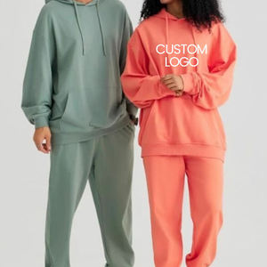 Nouveau produit innovant, ensemble de survêtement unisexe, sweat-shirts et pantalons de jogging surdimensionnés, logo personnalisé, coton, vêtements de sport pour hommes, 2027 - Product Image 2