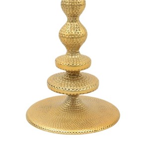 Elegant <b>Round</b> <b>Gold</b> Metal Accent <b>Table</b> Modern Pedestal <b>Side</b> <b>Table</b> for Living Room Bedroom Hammered <b>Gold</b> <b>Round</b> Pedestal <b>Table</b> - Product Image 4