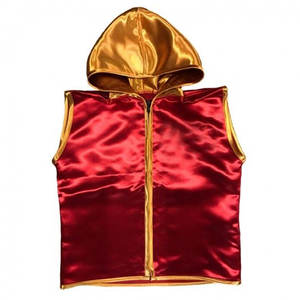 Custom Made XS Size Boxing <b>Sleeveless</b> <b>Hoodie</b> Top Selling Player Styles Latest Design Soft Fabric Solid Print Pattern Zipper - Product Image 5