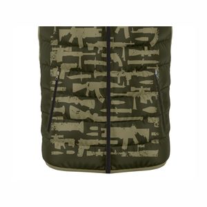 Chaqueta acolchada sin mangas con cuello levantado para hombre de diseño personalizado, prendas de vestir de invierno con bolsillos y cremallera - Product Image 5